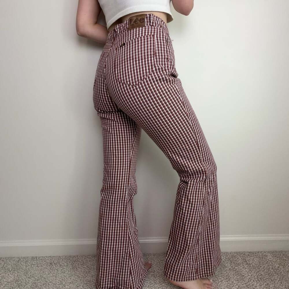 Lee Gingham Plaid Flare Jeans